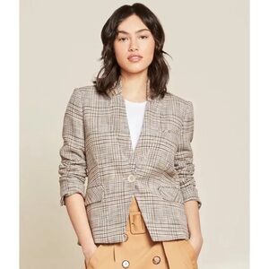 Veronica Beard Plaid Blazer - Black, White, Tan